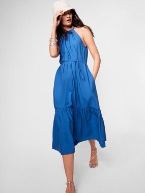 BANANA REPUBLIC | Sleeveless Halter Midi Dress